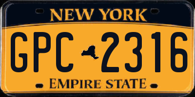 NY license plate GPC2316