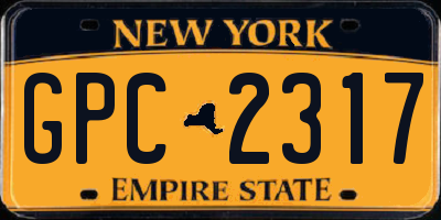 NY license plate GPC2317