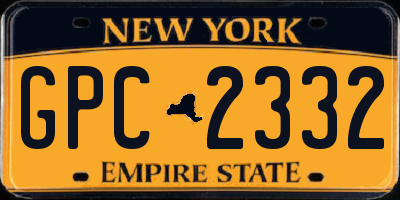 NY license plate GPC2332