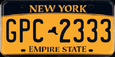 NY license plate GPC2333