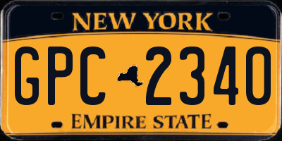 NY license plate GPC2340