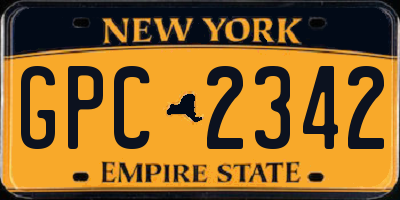 NY license plate GPC2342