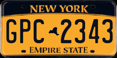NY license plate GPC2343