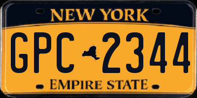 NY license plate GPC2344