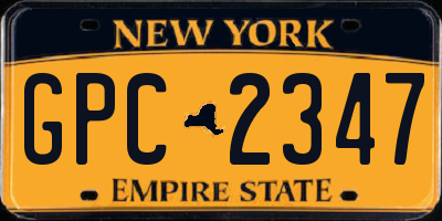 NY license plate GPC2347