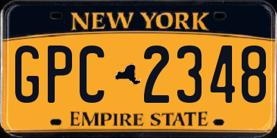 NY license plate GPC2348