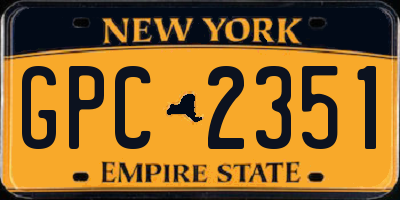 NY license plate GPC2351