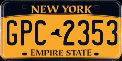 NY license plate GPC2353