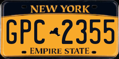 NY license plate GPC2355