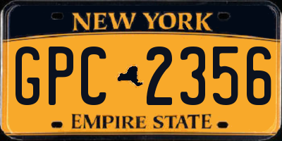 NY license plate GPC2356
