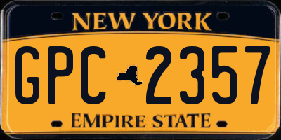 NY license plate GPC2357