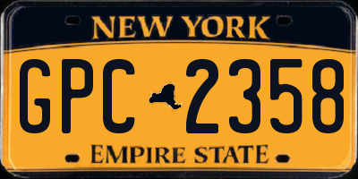 NY license plate GPC2358