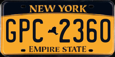 NY license plate GPC2360