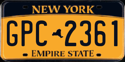 NY license plate GPC2361