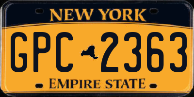 NY license plate GPC2363