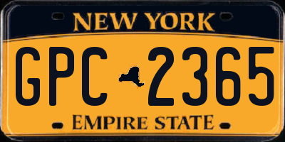 NY license plate GPC2365