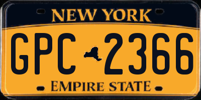 NY license plate GPC2366