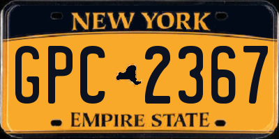 NY license plate GPC2367