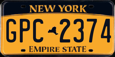 NY license plate GPC2374
