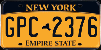 NY license plate GPC2376