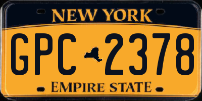 NY license plate GPC2378