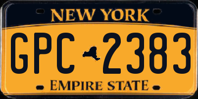 NY license plate GPC2383