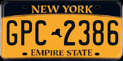 NY license plate GPC2386
