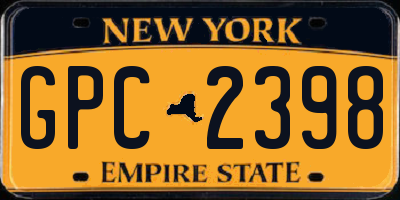 NY license plate GPC2398