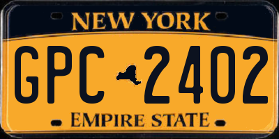 NY license plate GPC2402