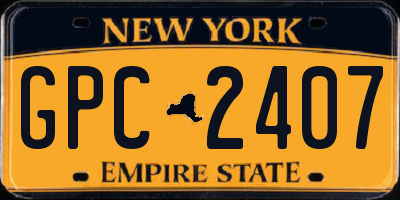 NY license plate GPC2407