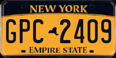 NY license plate GPC2409