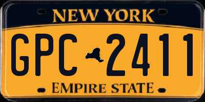NY license plate GPC2411