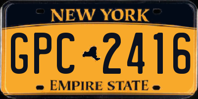 NY license plate GPC2416