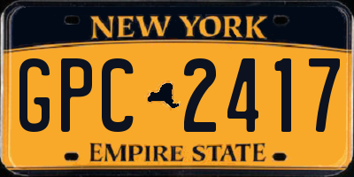 NY license plate GPC2417