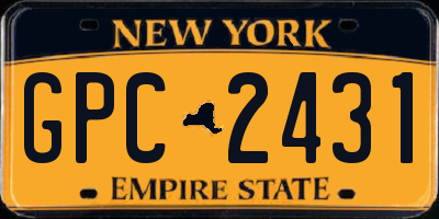 NY license plate GPC2431