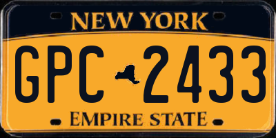NY license plate GPC2433