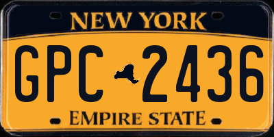 NY license plate GPC2436