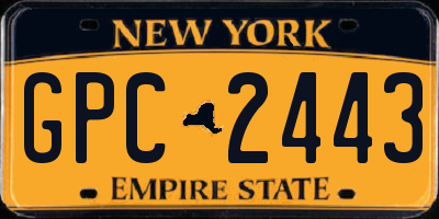 NY license plate GPC2443