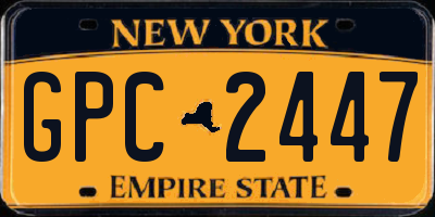 NY license plate GPC2447