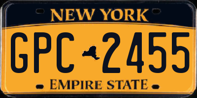 NY license plate GPC2455