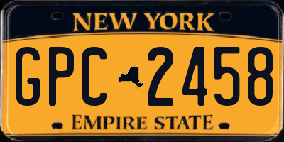 NY license plate GPC2458