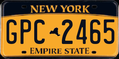 NY license plate GPC2465