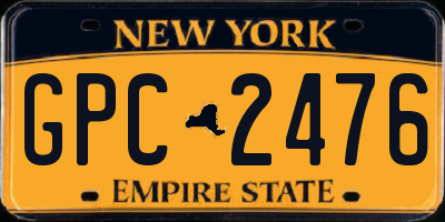 NY license plate GPC2476