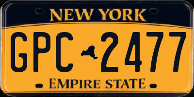 NY license plate GPC2477