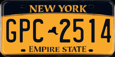 NY license plate GPC2514