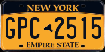 NY license plate GPC2515