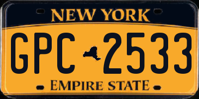 NY license plate GPC2533