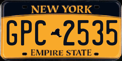 NY license plate GPC2535