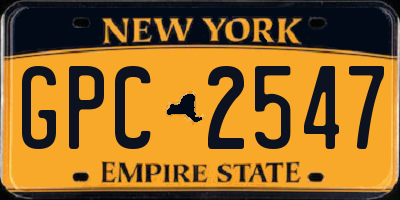 NY license plate GPC2547