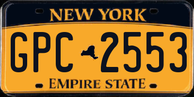 NY license plate GPC2553
